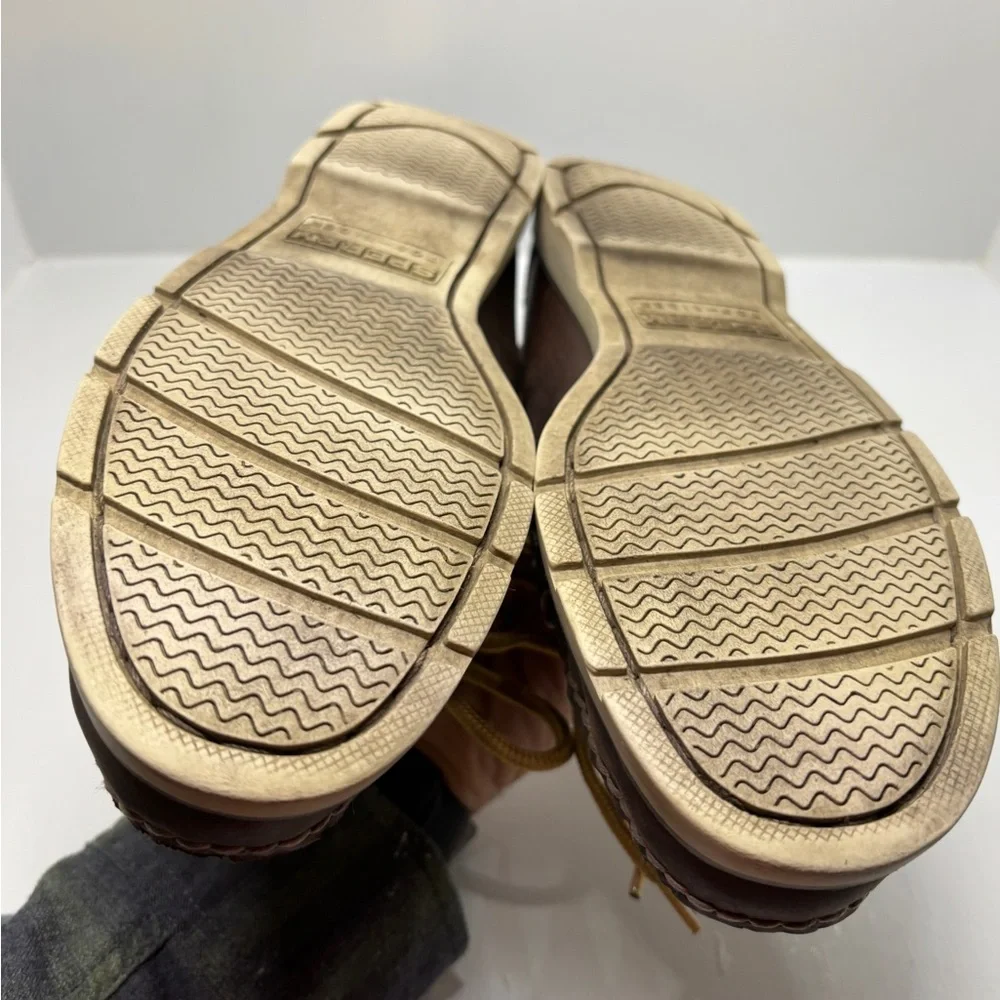 Sperry Men’s Brown Leather Boat Shoes Size 7.5M Classic Moc Toe Deck Shoes